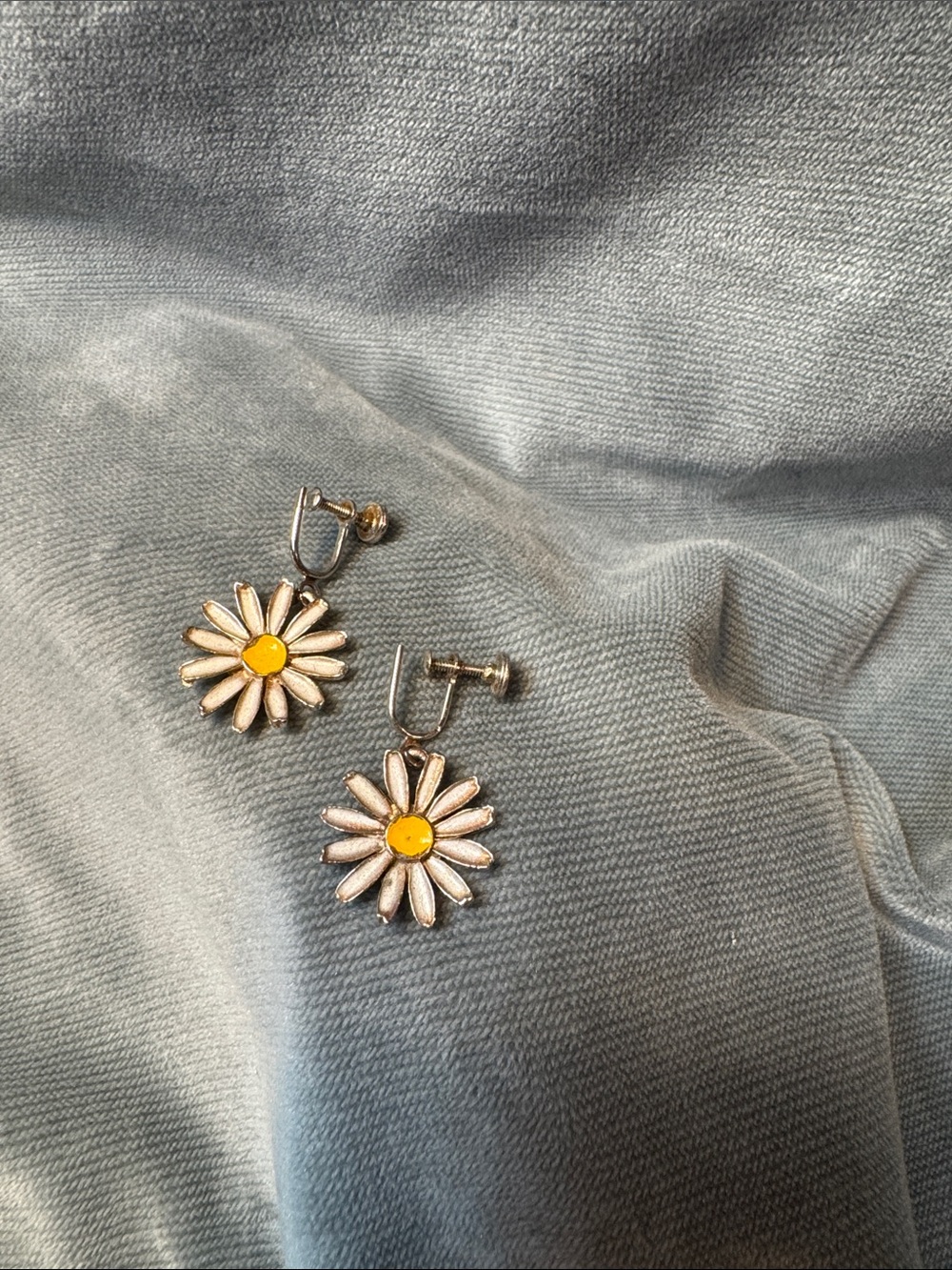 Yellow Daisy Clip-On Earrings for Women